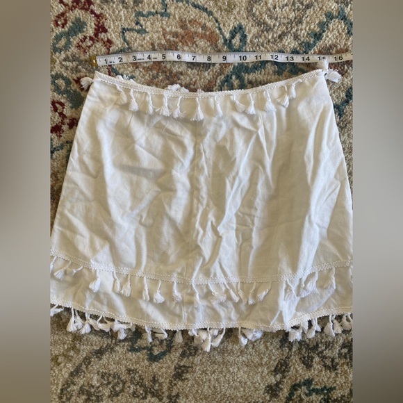 White Fringe Top and Skirt Set - Picture 4 of 10